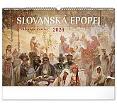 Nástěnný kalendář Slovanská epopej – Alfons Mucha 2026, 48 x 33 cm
