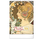 Nástěnný kalendář Alfons Mucha 2026, 33 x 46 cm