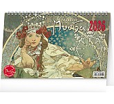 Stolní kalendář Alfons Mucha 2026, 23,1 x 14,5 cm