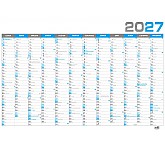 Nástěnný roční kalendář B1 2027 - modrý 