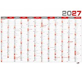 Nástěnný roční kalendář B1 2027 - červený 