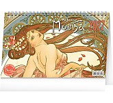 Stolní kalendář 2027 NOTIQUE - Alfons Mucha, 23,1 x 14,5 cm