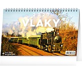 Stolní kalendář 2027 NOTIQUE - Vlaky, 23,1 x 14,5 cm
