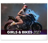 Nástěnný kalendář 2027 NOTIQUE - Girls & Bikes, 48 x 33 cm