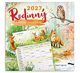 Nástěnný kalendář 2027 NOTIQUE - Rodinný plánovací kalendář Zvířátka, 30 x 30 cm