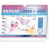 Stolní kalendář 2027 NOTIQUE - Školní plánovací kalendář s háčkem (září 2026 - srpen 2027) , 30 x 21 cm