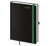 Týdenní diář A5 Black Green s poutkem