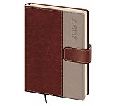 Týdenní diář 2027 Helma A5 Classic s magnetem hnědý