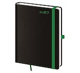 Týdenní diář B6 Black Green s poutkem