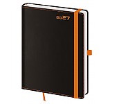 Týdenní diář B6 Black Orange s poutkem