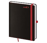Týdenní diář B6 Black Red s poutkem