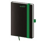 Kapesní diář A6 Black Green s poutkem