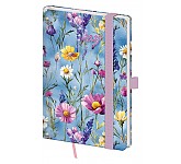 Kapesní diář A6 Vario Wildflowers s gumičkou